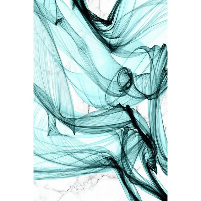 Teal Ribbons V by Irena Orlov - Wrapped Canvas Graphic Art Metro Lane Size: 91cm H x 61cm W on Productcaster.