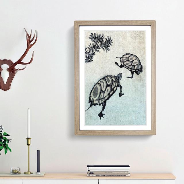 Kame Turtles by Ando Hiroshige - Picture Frame Painting Print East Urban Home Frame Option: Oak Framed, Size: 36cm H x 27cm W x 2cm D on Productcaster.