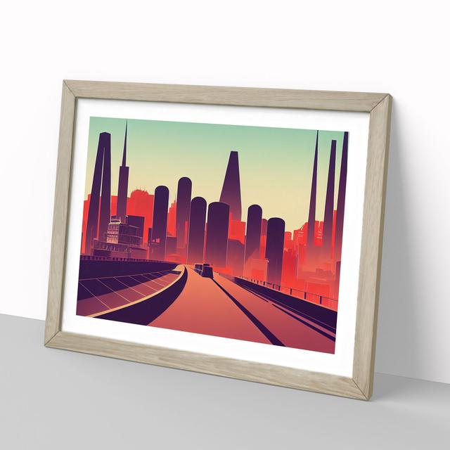 City Skyline Vol.6 - Picture Frame Graphic Art 17 Stories Size: 25cm H x 34cm W x 2cm D, Frame Colour: Oak Framed on Productcaster.