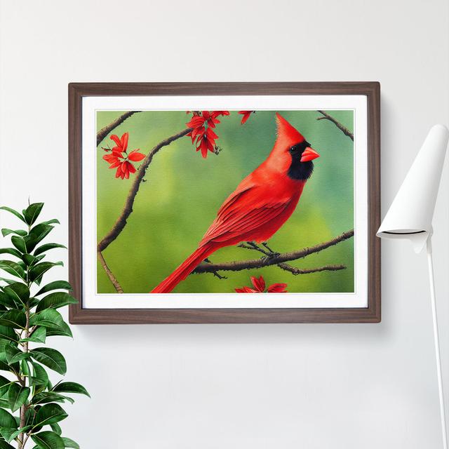 Watercolour Cardinal Bird Vol.2 - Single Picture Frame Painting ClassicLiving Frame Colour: Walnut Framed, Size: 46cm H x 64cm W x 2cm D on Productcaster.