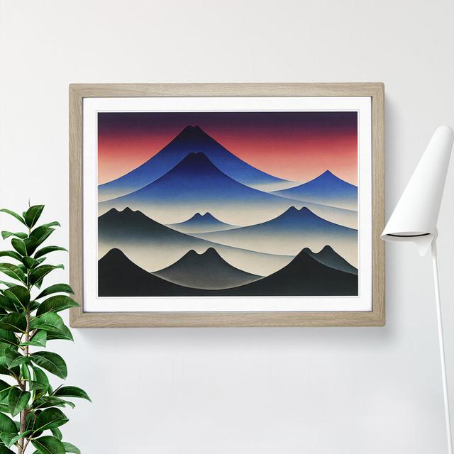 Abstract Japanese Mountains Vol.1 - Single Picture Frame Print Alpen Home Frame Colour: Oak, Size: 25cm H x 34cm W x 2cm D on Productcaster.