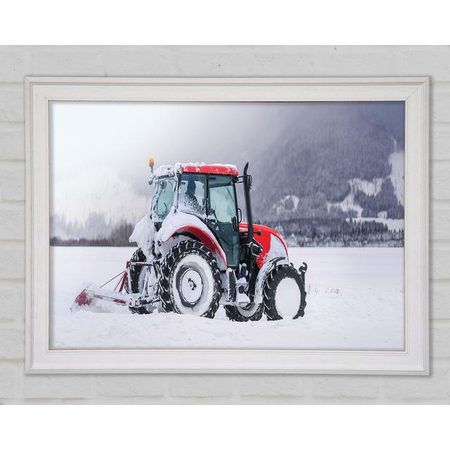 Traktor im Schnee - Einzelne Bilderrahmen Kunstdrucke Ebern Designs Größe: 29,7 cm H x 42 cm B x 1,5 cm T on Productcaster.