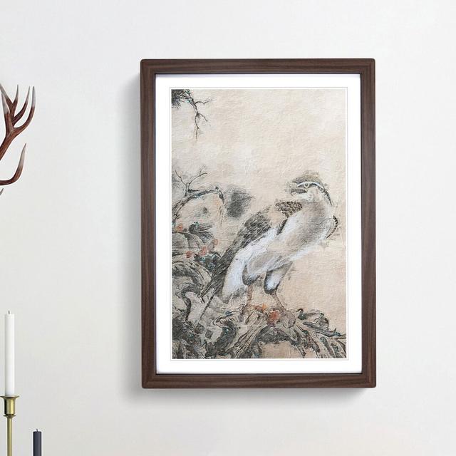 Eagle by Lang Shining - Picture Frame Painting Print East Urban Home Frame Option: Walnut Framed, Size: 65cm H x 48cm W x 2cm D on Productcaster.