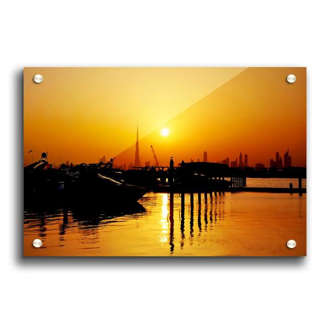 The Harbor at Sunrise - Unframed Photograph Print on Acrylic East Urban Home Size: 84.1cm H x 118.9cm W on Productcaster.