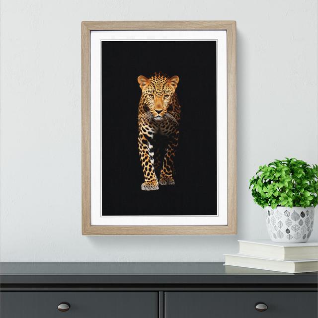 Leopard Minimalism No.2 - Single Picture Frame Print on Wood Latitude Vive Format: Oak, Size: 46cm H x 34cm W x 2cm D on Productcaster.