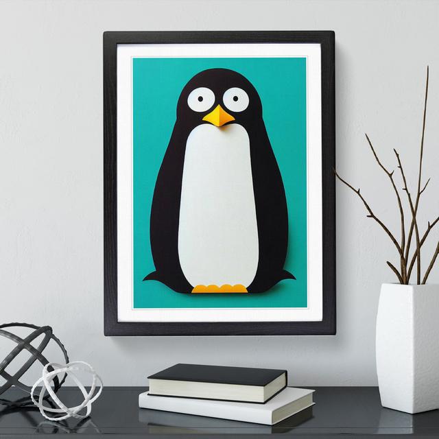 XV1022-4869X Unique Penguin Art No.1 Abstract - Print Isabelle & Max Format: Black Framed, Matte Colour: White, Size: 48cm H x 36cm W on Productcaster.