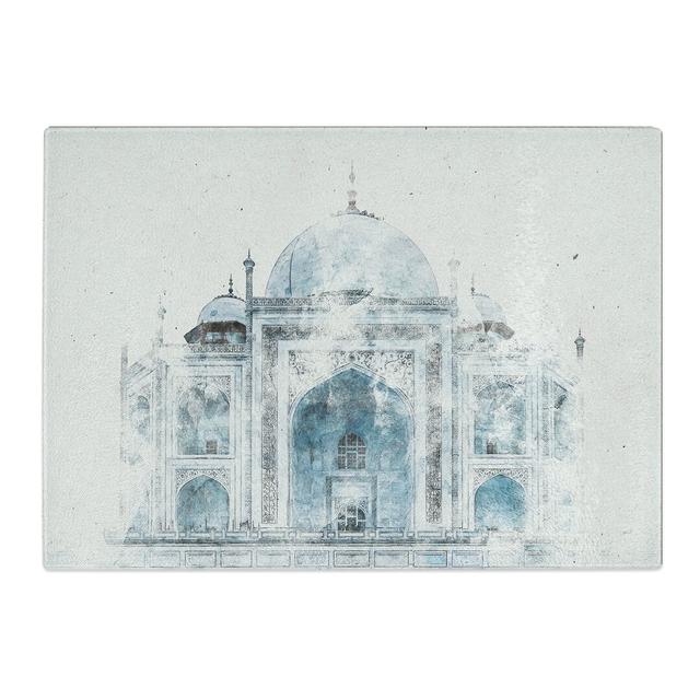 Tempered Glass the Taj Mahal in Agra India Abstract Chopping Board East Urban Home Size: 20 cm x 28.5 cm on Productcaster.