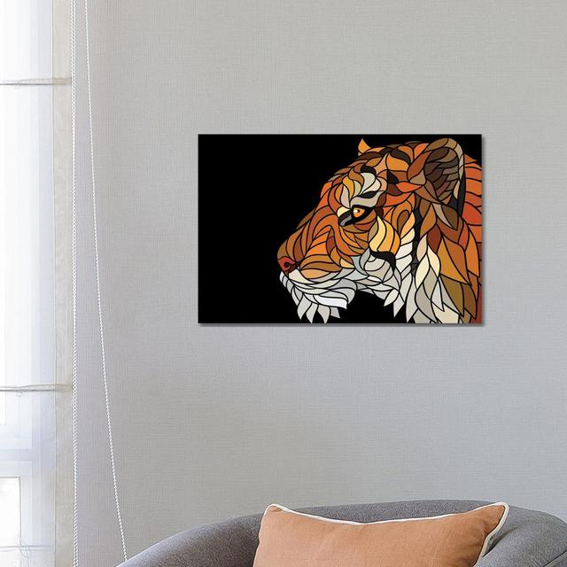 Tiger Modernist by Alberto Perez - Wrapped Canvas Print Bloomsbury Market Size: 45.72cm H x 66.04cm W x 1.91cm D on Productcaster.