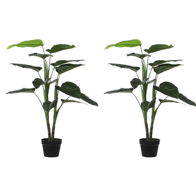 Boden-Kunstpflanze Philodendron im Topf (Set of 2) Mica Decorations on Productcaster.