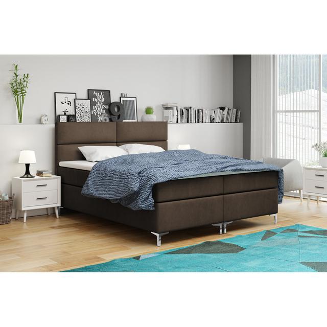 Adielle Electronically Adjustable Boxspring Bed with Topper and Storage Metro Lane Size: 160 x 200cm on Productcaster.