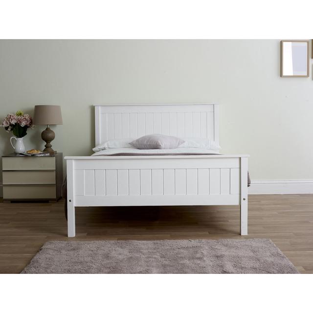 Boyertown Bed Frame Three Posts Colour: White, Size: Small Double (4') on Productcaster.