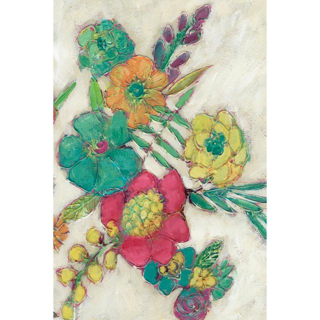 Olive's Flowers II - Wrapped Canvas Painting Rosalind Wheeler Size: 30cm H x 20cm W on Productcaster.