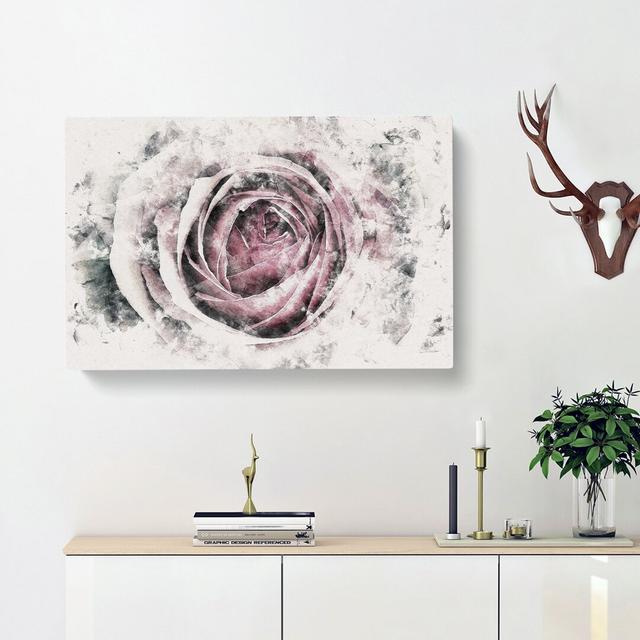 A Pale Pink Rose - Wrapped Canvas Graphic Art Print East Urban Home Size: 60cm H x 91cm W x 3cm D on Productcaster.