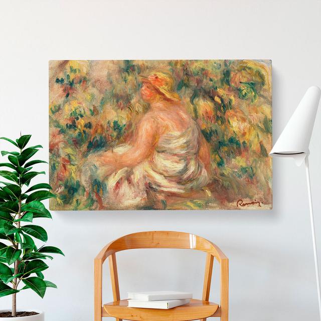 Woman with Hat by Pierre-Auguste Renoir - Wrapped Canvas Painting East Urban Home Size: 35cm H x 50cm W x 3cm D on Productcaster.