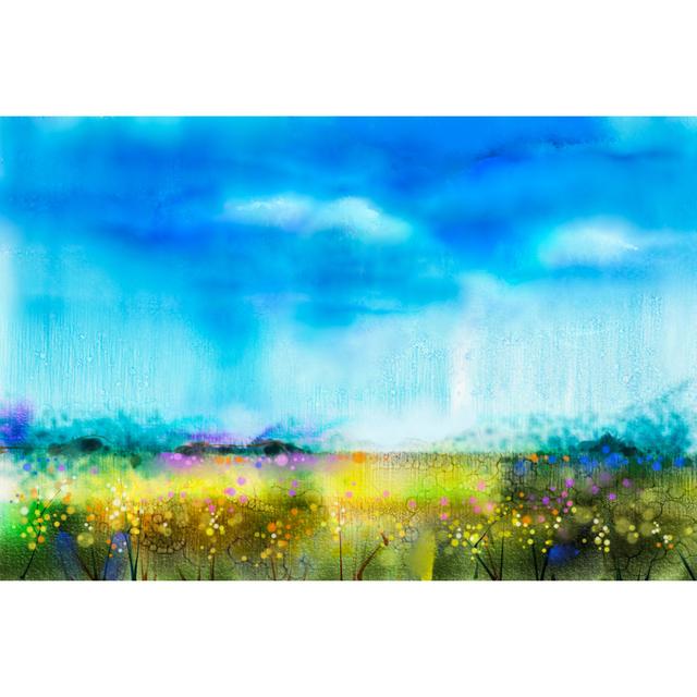 Watercolour Painting Landscape by Nongkran_Ch - Wrapped Canvas Painting Marlow Home Co. Size: 61cm H x 91cm W on Productcaster.