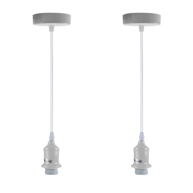 Carnbore 2-Light Single Bulb Pendant (Set of 2) Borough Wharf Base Finish: White, Bulb Included: No on Productcaster.