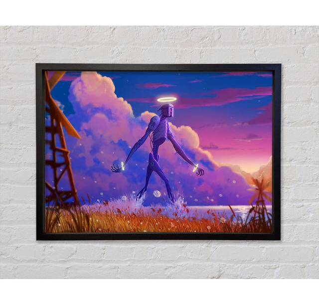 The Robot Halo Framed Print Happy Larry Size: 84.1cm H x 118.9cm W x 3.3cm D on Productcaster.