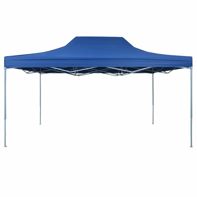 Holasice Steel Pop-Up Gazebo Dakota Fields Frame Finish: Blue, Size: 238cm H x 440cm W x 292cm D, Roof Colour: Anthracite on Productcaster.