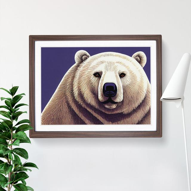 Graceful Polar Bear - Picture Frame Graphic Art Alpen Home Size: 46cm H x 64cm W x 2cm D, Format: Walnut Framed on Productcaster.