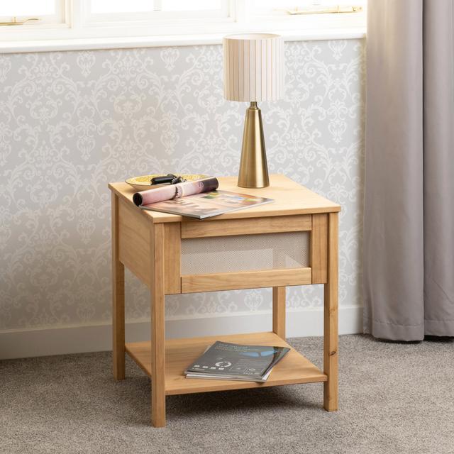 Beames Solid Wood Side Table with Storage Alpen Home on Productcaster.