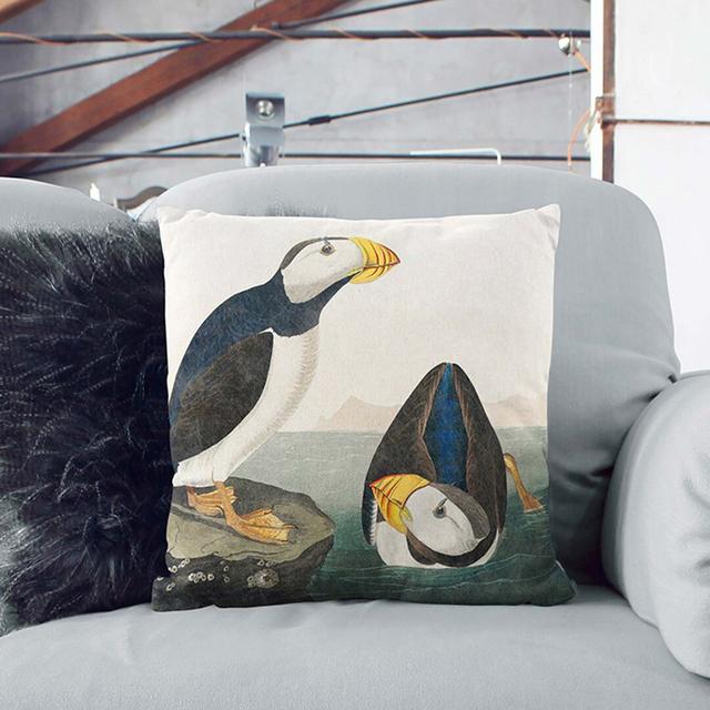 Atlantic Puffins by John James Audubon Cushion with Filling East Urban Home Size: 55 x 55 cm on Productcaster.