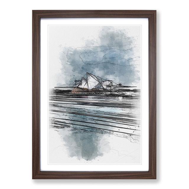 Sydney Opera House Lights - Picture Frame Painting Print East Urban Home Frame Option: Walnut Framed, Size: 63cm H x 45cm W x 2cm D on Productcaster.