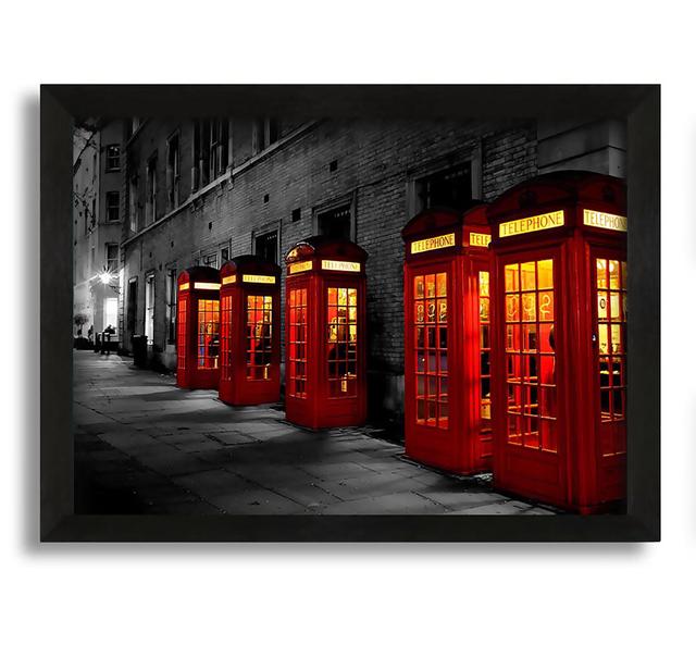 Red Telephone Boxes London England - Picture Frame Photograph on Canvas Brayden Studio Size: 21cm H x 30cm W x 10cm D on Productcaster.