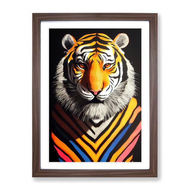 Tiger Stripes - Picture Frame Painting Latitude Vive Size: 34cm H x 25cm W x 2cm D, Frame Colour: Brown Framed on Productcaster.