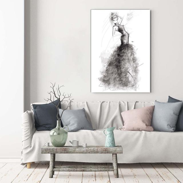 Fashion Illustration - Wrapped Canvas Art Prints Mercer41 on Productcaster.