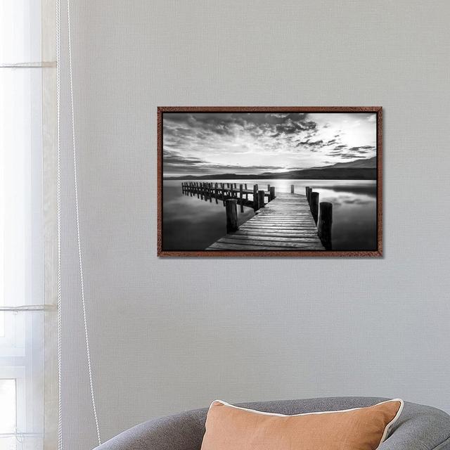 Evening Dock by Mike Calascibetta - Photograph Print on Canvas 17 Stories Size: 45.72cm H x 66.04cm W x 3.81cm D, Format: Classic Brown Wood Framed Ca on Productcaster.