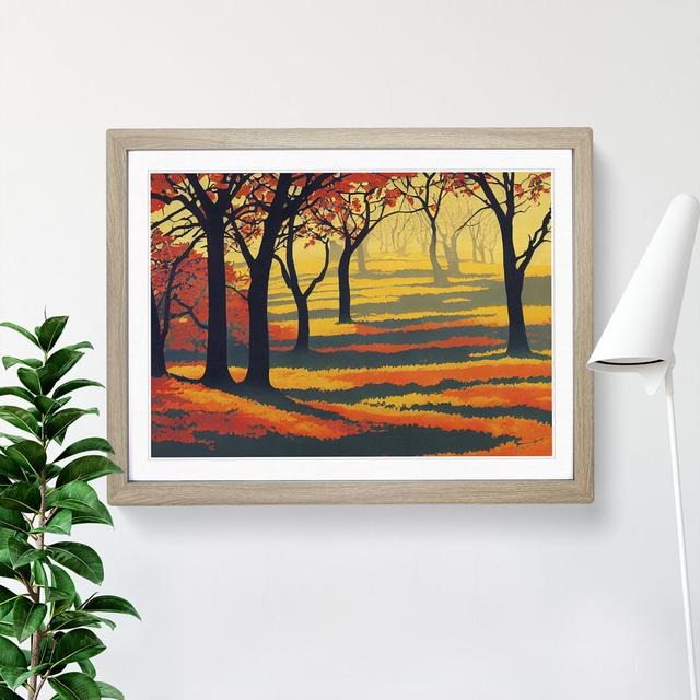 XH1022-8991X The Sacred Autumn Forest - Single Picture Frame Print Marlow Home Co. Size: 34cm H x 46cm W x 2cm D, Format: Oak Framed on Productcaster.