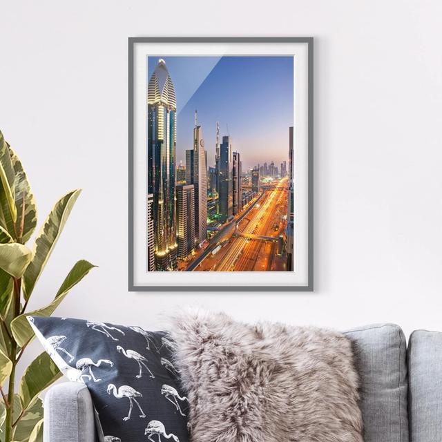 Gerahmtes Poster Dubai East Urban Home Rahmenoptionen: Mattgrau, Größe: 70 cm H x 50 cm B on Productcaster.