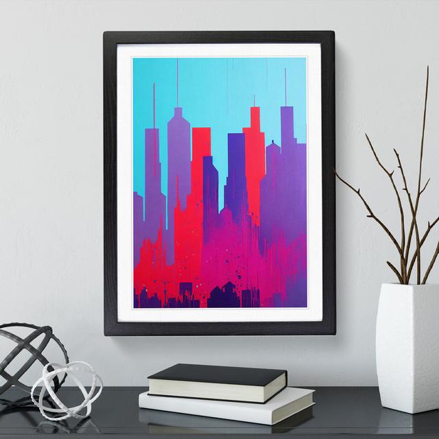 City Skyline Colours No.5 Abstract - Picture Frame Graphic Art 17 Stories Size: 64cm H x 46cm W x 2cm D, Frame Colour: Black on Productcaster.