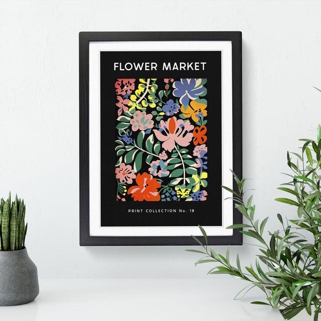 Flower Market Exhibition Black No.18 Happy Larry Size: 46cm H x 34cm W x 2cm D on Productcaster.