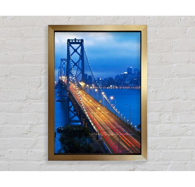 Gate Bridge Brayden Studio Size: 100cm H x 141.4cm W x 3.4cm D, Format: Gold Framed Paper on Productcaster.