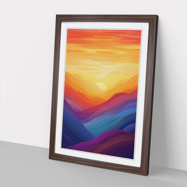 Sunset Colour Field - Print Alpen Home Size: 34cm H x 25cm W x 2cm D, Frame Colour: Walnut on Productcaster.