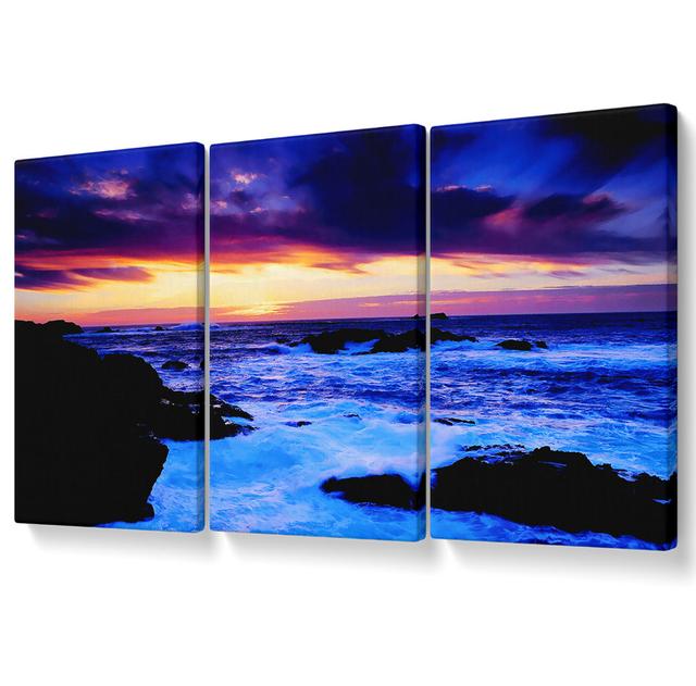 The Oceans Ebb Canvas 3 Panel Set Highland Dunes Size: 142.2cm H x 304.8cm W on Productcaster.