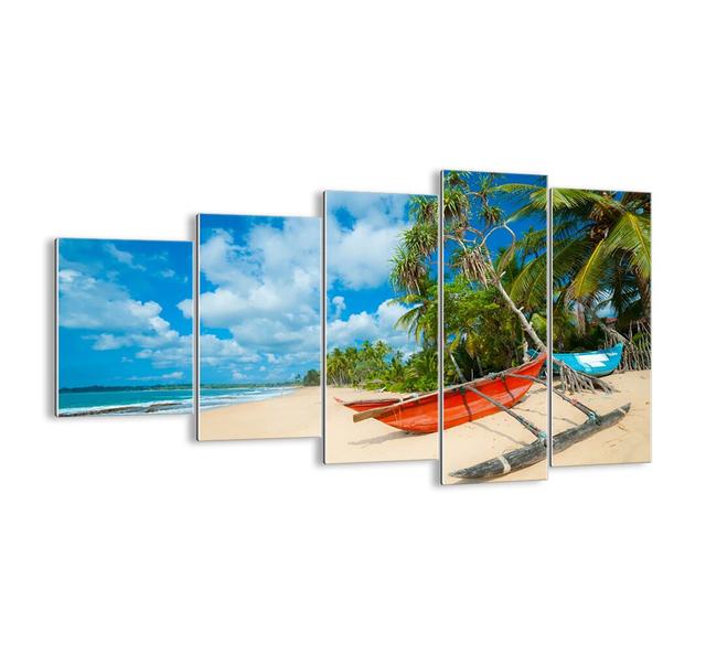 'The Charm of the Tropics' - 5 Piece Unframed Photograph Print Set on Glass Highland Dunes Size: 60cm H x 100cm W x 1.8cm D on Productcaster.