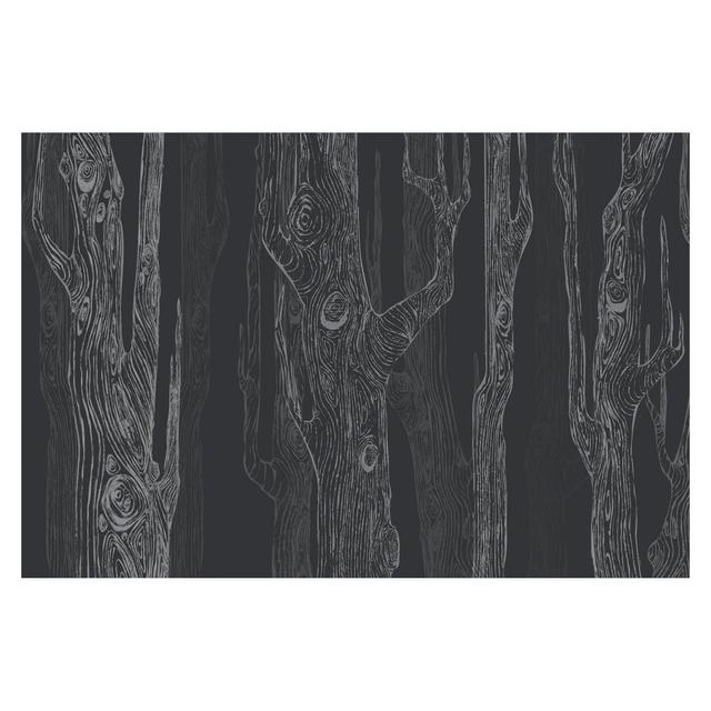 No.MW20 Anthracite/Grey Forest 2.55m x 3.84m Textured Matte Peel & Stick Wall Mural East Urban Home on Productcaster.