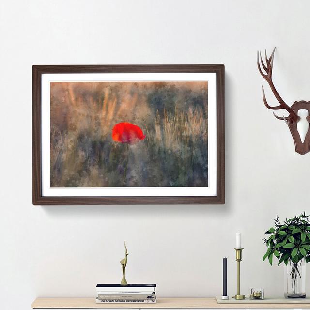 Red Poppy Flower - Picture Frame Painting Print East Urban Home Frame Option: Walnut Framed, Size: 45cm H x 63cm W x 2cm D on Productcaster.