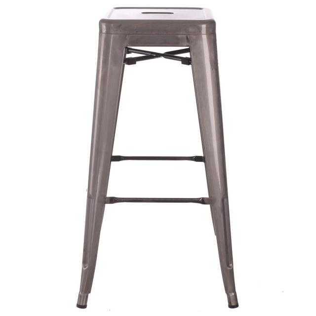 Industrial Metal Bar Stool Williston Forge Colour: Silver, Size: 61.2 H x 42 W x 42 D on Productcaster.