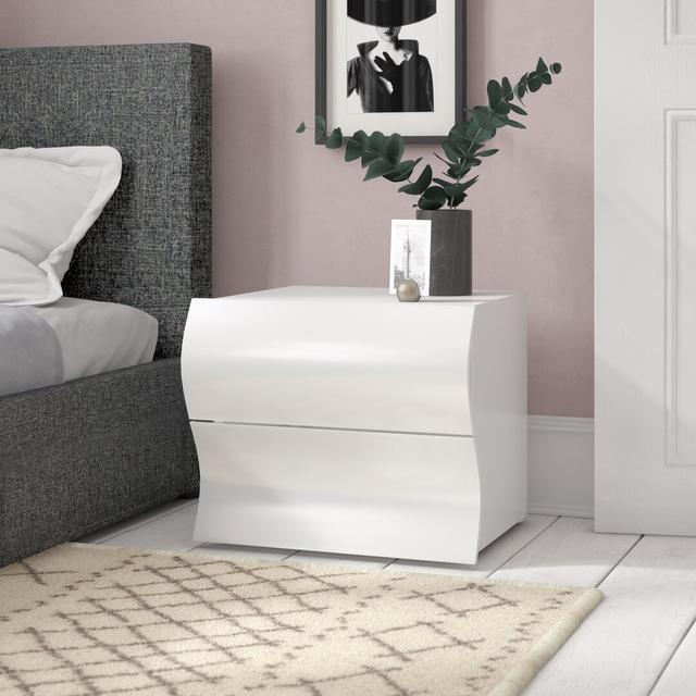 Colbie 2 Drawer Bedside Table Zipcode Design Colour: White on Productcaster.