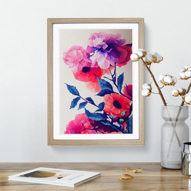 Lovely Watercolour Flowers No.6 - Single Picture Frame Painting Marlow Home Co. Frame Colour: Oak Framed, Size: 64cm H x 46cm W x 2cm D on Productcaster.