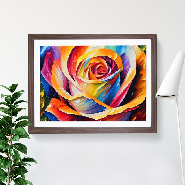 Rose Flower Vol.5 Abstract - Picture Frame Painting 17 Stories Size: 25cm H x 34cm W x 2cm D, Frame Colour: Walnut on Productcaster.