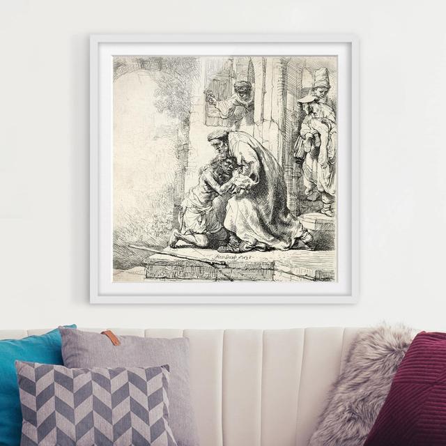 Gerahmtes Poster Die Rückkehr des Sohnes von Rembrandt van Rijn East Urban Home Rahmenauswahl: Mattweiß, Größe: 70 cm H x 70 cm B on Productcaster.