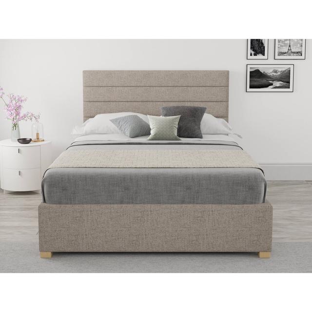 Tyson Upholstered Ottoman Bed Hykkon Size: Double (4'6), Colour: Mineral on Productcaster.