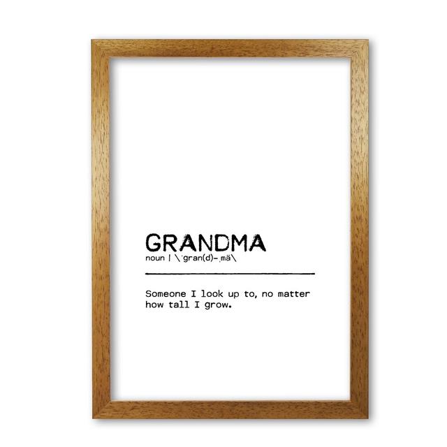 Grandma Tall - Print East Urban Home Size: 42 cm H x 30 cm W x 5 cm D, Format: Honey Oak Frame on Productcaster.