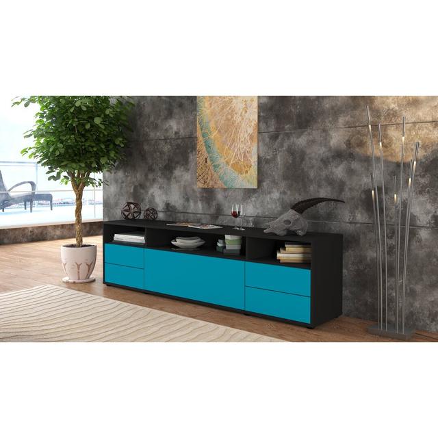 TV Stand for TVs up to 78" 17 Stories Colour: Turquoise / Matte Anthracite on Productcaster.