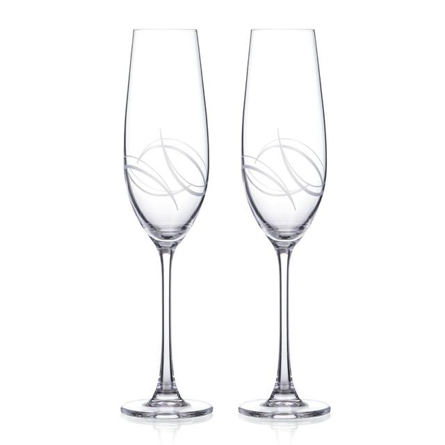 Arctic 260ml Crystal Flute Set (Set of 2) Diamante on Productcaster.