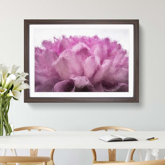 Pink Petals of a Chrysanthemum - Picture Frame Graphic Art Print East Urban Home Size: 35cm H x 50cm W x 2cm D, Frame Option: Walnut on Productcaster.